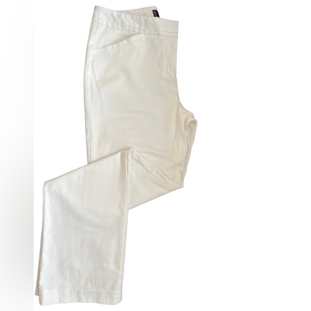 Rafaella Curvy White Straight Leg Trouser Pants Size 6 Sailor Nautical Coastal - Picture 3 of 14